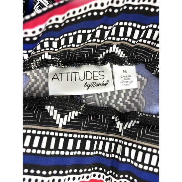 Attitudes By Renee Geometric Design Pants Size Medium Pull On - Picture 4 of 5